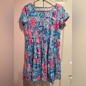 EUC Lilly Pulitzer Geanna dress size M Zanzibar Blue Party Princess